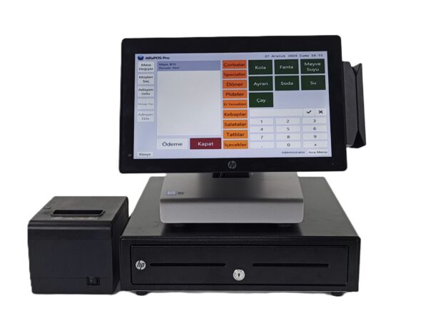 HP RP9 CAFE RESTORAN DÜRÜMCÜ PİDECİ ADİSYON BARKOD SİSTEM
