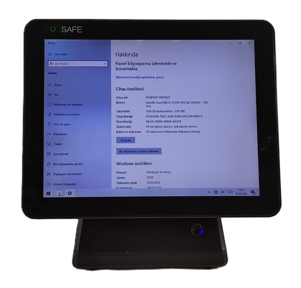 POSSAFE DOKUNMATİK I5 İŞLEMCİ 4GB RAM 120GB SSD BARKOD SİSTEM